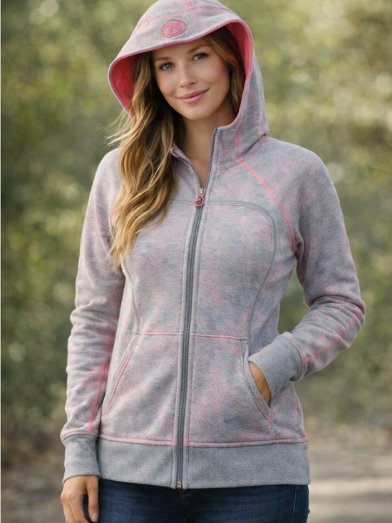 lululemon athletica Tops - Lululemon Gray & Pink Fleece-Lined Zip Hoodie – Athletic Fit, Soft & Cozy